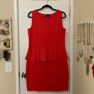 Coral Mossimo Peplum Dress